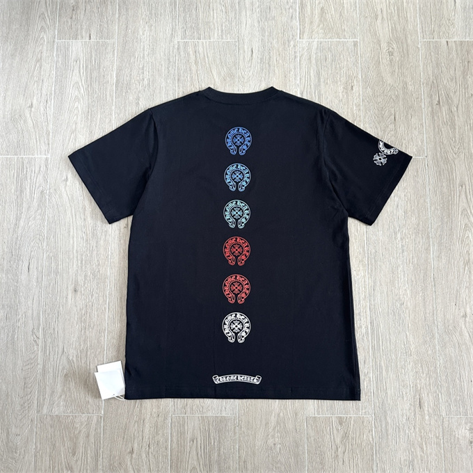 chrome hearts gradient horseshoe print short sleeve t-shirt